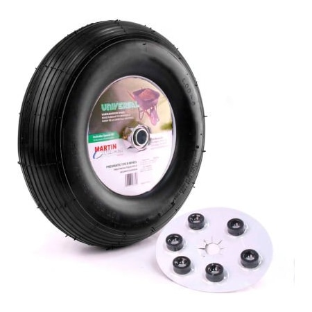 Martin Wheel Martin Wheel 13" Wheelbarrow & Garden Cart Wheel 406TTRIB32 - 400-6 - Universal Hub - 5/8" BB 406TTRIB32